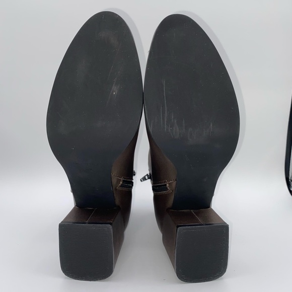 Comfort Sesto Meucci Bronze Metallic 7” Tall Ankle Boots Zip  2”Heel Like New - Picture 10 of 15